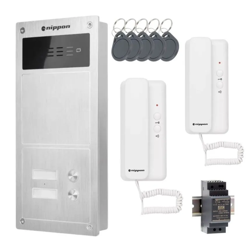 Nippon Türsprechanlagen Set für 2-Familienhaus